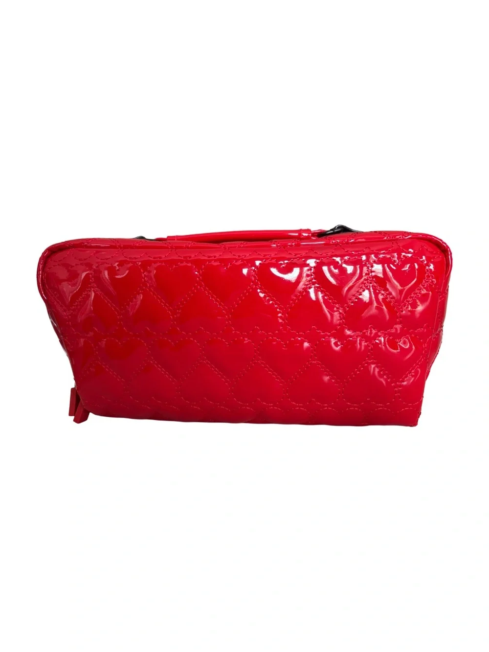 IHKWIP Carry All Heart Quilted Travel Cosmetic Case Cardinal Red NWT